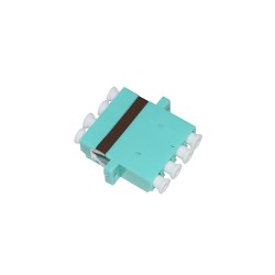 ตัวต่อหัวไฟเบอร์ LC-LC (UPC) Quad MM OM3 ตัวต่อหัวไฟเบอร์ LC-LC (UPC) Quad MM OM3