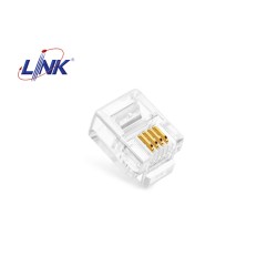 LINK หัวโทรศัพท์ 4 Core (RJ11) รุ่น UL-3011 (10 ตัว)  LINK หัวโทรศัพท์ 4 Core (RJ11) รุ่น UL-3011 (10 ตัว)