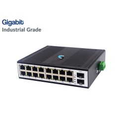 Gigabit Industrial Switch 16 Port + 2 SFP Uplink