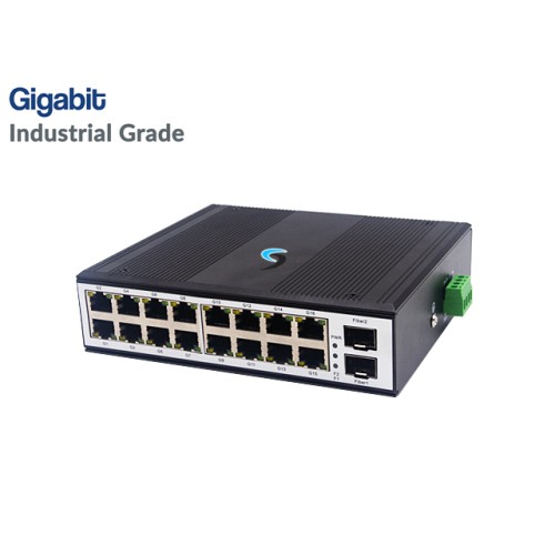 Gigabit Industrial Switch 16 Port + 2 SFP Uplink Gigabit Industrial Switch 16 Port + 2 SFP Uplink