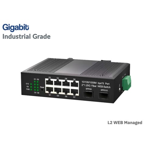 L2 Managed Gigabit IND Switch 8 Port Uplink 2SFP L2 Managed Gigabit IND Switch 8 Port Uplink 2SFP