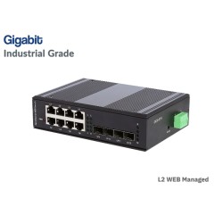 L2 Managed Gigabit IND Switch 8 Port + 4 SFP Port