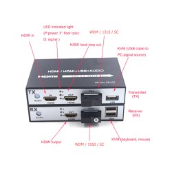 HDMI To Fiber 1080p + USB 20KM (Loop Out) HDMI To Fiber 1080p + USB 20KM (Loop Out)