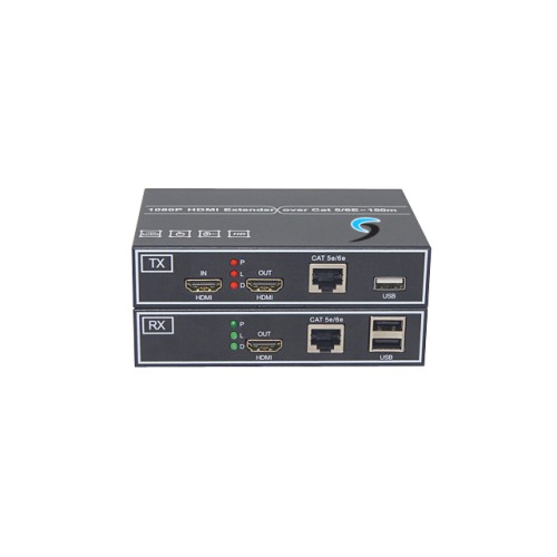 HDMI P2P Extender 1080p + USB ระยะ 150 เมตร HDMI P2P Extender 1080p + USB ระยะ 150 เมตร