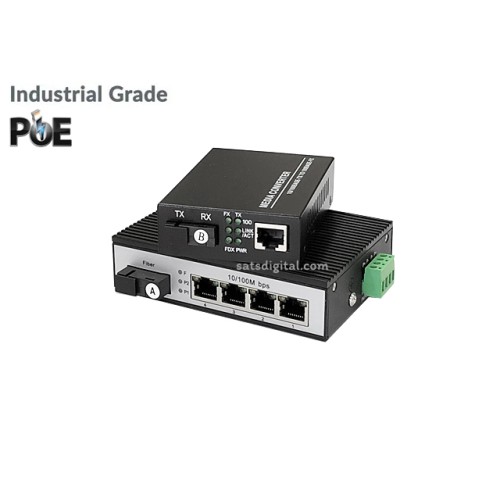 Industrial Fiber PoE Switch 10/100 1X4 Port 20KM Industrial Fiber PoE Switch 10/100 1X4 Port 20KM