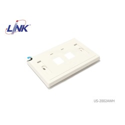 หน้ากากบล็อก 2X4 แลน 2 ช่อง LINK รุ่น US-2002AWH หน้ากากบล็อก 2X4 แลน 2 ช่อง LINK รุ่น US-2002AWH
