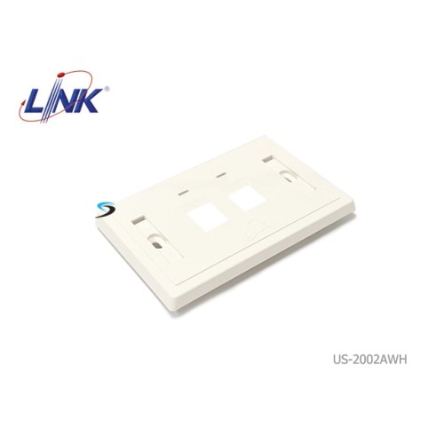 หน้ากากบล็อก 2X4 แลน 2 ช่อง LINK รุ่น US-2002AWH หน้ากากบล็อก 2X4 แลน 2 ช่อง LINK รุ่น US-2002AWH