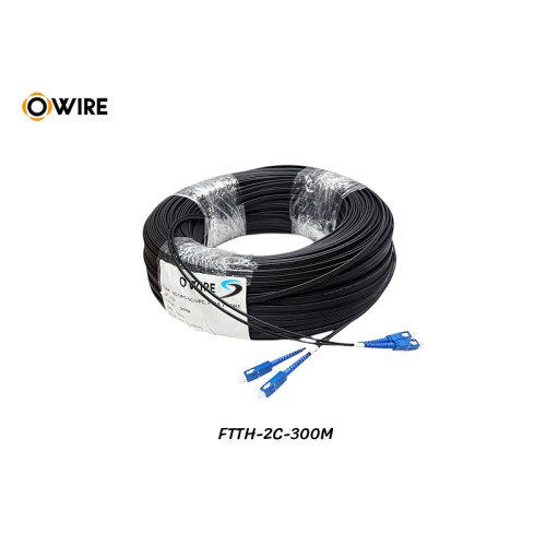 สายไฟเบอร์ออฟติก 2 Core SM เข้าหัว SC/UPC ยาว 300 เมตร สายไฟเบอร์ออฟติก 2 Core SM เข้าหัว SC/UPC ยาว 300 เมตร