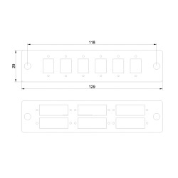 SNAP-IN Adapter Plate Steel 6SC Blue SM Duplex SNAP-IN Adapter Plate Steel 6SC Blue SM Duplex