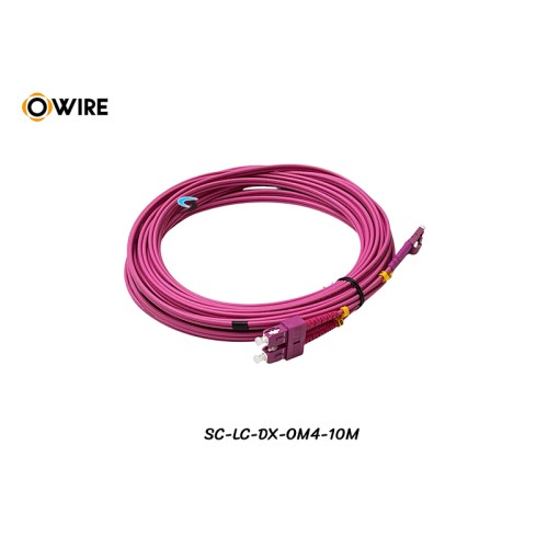Patch Cord SC-LC MM OM4 Duplex ยาว 10 เมตร Patch Cord SC-LC MM OM4 Duplex ยาว 10 เมตร