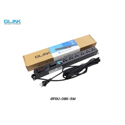 GLINK ปลั๊กไฟ 6 ช่อง สำหรับตู้แร็ค รุ่น GPDU-08K-5M GLINK ปลั๊กไฟ 6 ช่อง สำหรับตู้แร็ค รุ่น GPDU-08K-5M