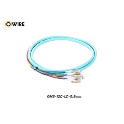 Pigtail 12 Core LC/UPC MM OM3 0.9mm ยาว 1.5 เมตร Pigtail 12 Core LC/UPC MM OM3 0.9mm ยาว 1.5 เมตร