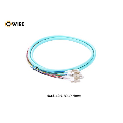 Pigtail 12 Core LC/UPC MM OM3 0.9mm ยาว 1.5 เมตร Pigtail 12 Core LC/UPC MM OM3 0.9mm ยาว 1.5 เมตร