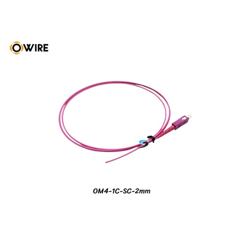 Pigtail 1 Core SC/UPC MM OM4 2mm ยาว 1.5 เมตร Pigtail 1 Core SC/UPC MM OM4 2mm ยาว 1.5 เมตร