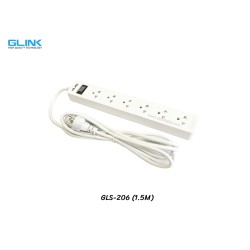 ปลั๊กไฟ 6 ช่อง GLINK รุ่น GLS-206 สายไฟ 1.5 เมตร ปลั๊กไฟ 6 ช่อง GLINK รุ่น GLS-206 สายไฟ 1.5 เมตร