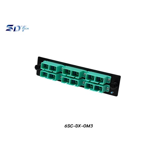 SNAP-IN Aluminum Plate 6SC Aqua OM3 Duplex SNAP-IN Aluminum Plate 6SC Aqua OM3 Duplex