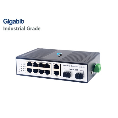 Gigabit Industrial Switch 8 Port + 2GE + 2 SFP Uplink Gigabit Industrial Switch 8 Port + 2GE + 2 SFP Uplink